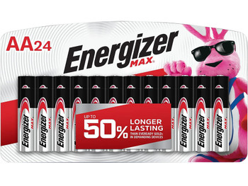 Energizer E91BP24V1 AA Max Silver 1.5V Alkaline, Qty (24) Single Pack
