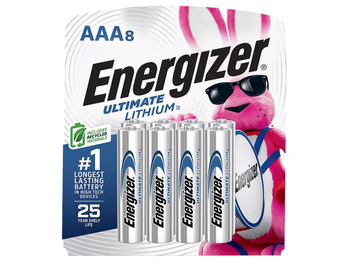 Energizer L92SBP8H3 AAA Ultimate Lithium Silver 1.5V Lithium, Qty (8) Single Pack