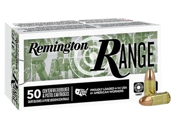 Remington Ammunition R27780 Range 9mmLuger 124gr Full Metal Jacket 50 Per Box/20 Case