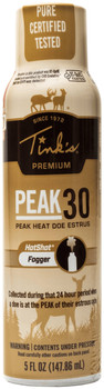 Tinks W5503 Peak30 Hot Shot Deer Doe In Estrus Scent 5 oz Fogger UPC: 049818218061 Tinks W5503 Peak30 Hot Shot Deer Doe In Estrus Scent 5 oz Fogger UPC: 049818218061