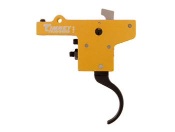 Timney Triggers 201 Featherweight Curved Trigger with 3 lbs Draw Weight & Yellow/Black Finish for Mauser 98FN