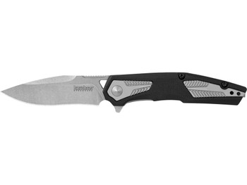 Kershaw 1390 Tremolo EDC 3.13" Folding Clip Point Plain Stonewashed 4Cr14 Blade, Black GFN/SS Handle