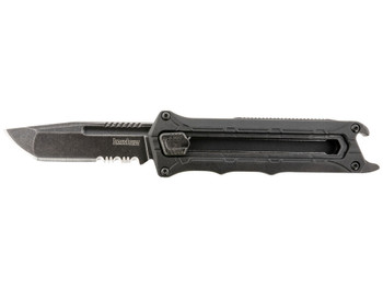 Kershaw 1195 Interstellar 2.70" OTF Tanto Part Serrated Black Oxide Blackwash 8Cr13MoV SS Blade, Black Textured w/Bottle Opener Glass-Filled Nylon Handle, Includes Pocket Clip