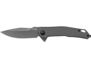 Kershaw 5570 Helitack 3.26" Flipper Drop Point Plain Gray PVD Coated 8Cr13MoV SS Blade, Gray PVD Stainless Steel Handle