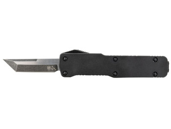 Templar Knife CABR221 Premium LW Micro 1.85" OTF Tanto Plain Black Oxide Stonewashed D2 Steel Blade, 3.50" Black Aluminum Handle, California Legal