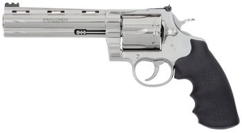 Colt Mfg ANACONDASP6RFT Anaconda Target 44 Mag 6rd 6" Stainless Vent Rib Barrel, Cylinder & Stainless Stainless Steel Frame, Black Rubber Grip                                                          