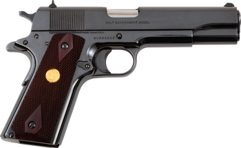 Colt Mfg O1911CRB 1911 Government 45 ACP 7+1 5" Stainless National Match Barrel, Polished Blued Serrated Steel Slide & Frame w/Beavertail, Wood Grip                                                    