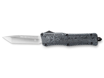 CobraTec Knives LCFCTK1LTNS CTK-1 Large 3.75" OTF Tanto Plain D2 Steel Blade/Carbon Fiber Aluminum Handle Features Glass Breaker Includes Pocket Clip