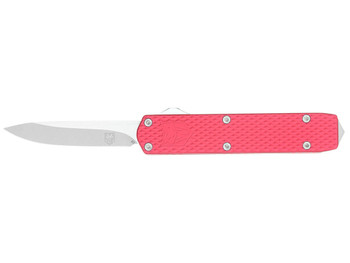 CobraTec Knives MNRDMGEN2DNS Mini Mamba Gen II 2.25" OTF Plain Stonewashed D2 Steel Blade, 3.38" Red Textured Anodized Aluminum Handle, Features Glass Breaker, Includes Pocket Clip