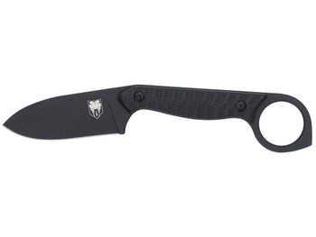 CobraTec Knives CTWLTBLK Wolfteeth EDC 2.75" Folding Drop Point Plain Black 14C28N Steel Blade, 4.25" Black Textured G10 Scales Handle
