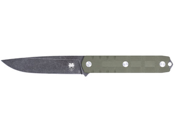 CobraTec Knives CTOWODGDNS Outdoor Warrior 4.50" Fixed Drop Point Plain Stonewashed D2 Steel Blade, 4.75" OD Green Textured G10 Scales Handle
