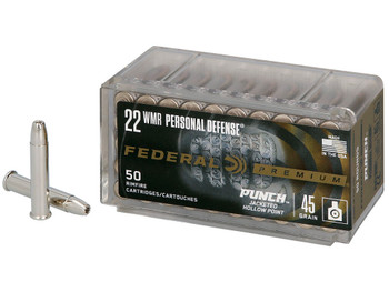 Federal PD22WMR1 Premium Personal Defense Punch 22WMR 45gr Jacketed Hollow Point 50 Per Box/60 Case