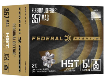 Federal P357HST1S Premium Personal Defense 357Mag 154gr HST Jacketed Hollow Point 20 Per Box/10 Case