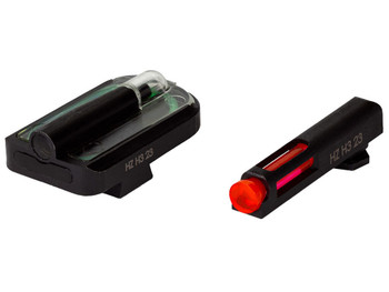 HiViz GLFD21 FastDot H3 Sight Set for Glock Red Fiber Optic Front Sight-Green Tritium Rear Sight