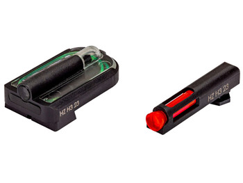 HiViz GLMFD21 FastDot H3 Sight Set for Glock MOS Red Fiber Optic Front Sight-Green Tritium Rear Sight