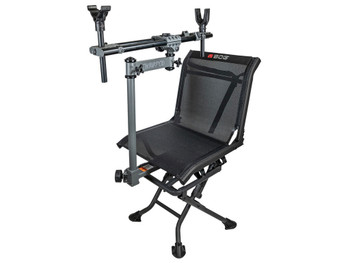 Bog-Pod 1100475 ChairPod Chair with Rotating Gun Mount, 4 Legs, Black, Aluminum Frame, 41" Max Height