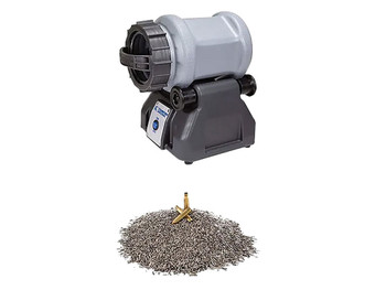 Frankford Arsenal 1199453 Rotary Tumbler Lite Pro Kit Grey/Blue Stainless Steel Capacity, 300 Pieces of 223 Brass