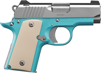 Kimber Mfg.,inc 3300210 Micro Bel Air NS 380 ACP 2.75" Ramped Barrel Stainless Steel Slide Bel Air Blue Mirror-Polished Ivory Micarta Grip                                                              