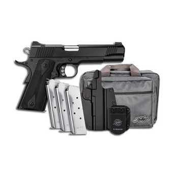 Kimber Mfg.,inc 3700812 Custom LW Club Bundle 45ACP 7+1 5" Front Serrations Stainless Slide KimPro Black F/S Rubber Grip                                                                                