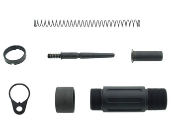 TacFire MAR139C Short Buffer Tube System Black Anodized Aluminum with QD End Plate for AR Pistol Platform