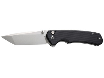 Civivi Knives C19059C-1 Brazen 3.46" Folding Tanto Plain Stonewashed D2 Steel Bladen Black Textured G10 Handle