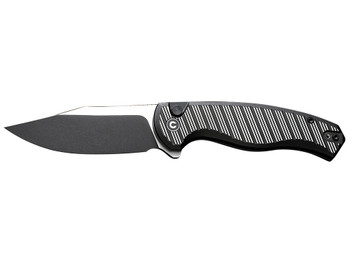 Civivi Knives C23040B-1 Stormhowl 3.30" Folding Clip Point Plain Black Stonewashed Nitro-V Steel Blade, Milled Black Aluminum Handle