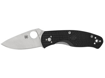 Spyderco C136PBK Persistence Lightweight 2.75" Folding Plain Satin 8Cr13MoV SS Blade, Black Bi-Directional Texturing FRN Handle