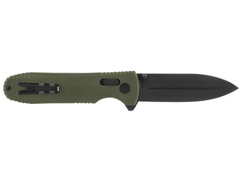 S.O.G SOG12610257 Pentagon XR 3.60" Folding Spear Point Plain Black TiNi Cryo CTS XHP Blade/OD Green G10 Handle Includes Pocket Clip