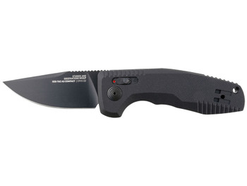 S.O.G SOG15380757 SOG-TAC Auto Compact 2.94" Folding Straight Back Plain Black TiNi Cryo D2 Steel Blade Black Micro-Textured Anodized Aluminum Handle Includes Pocket Clip