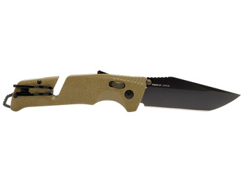 S.O.G SOG11121241 Trident AT 3.70" Folding Tanto Plain Black TiNi Cryo D2 Steel Blade, Flat Dark Earth Textured GRN Handle, Peg Box Pkg