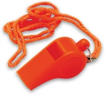 SS ORANGE SAFETY WHISTLE w/LANYARD UPC: 737765740321