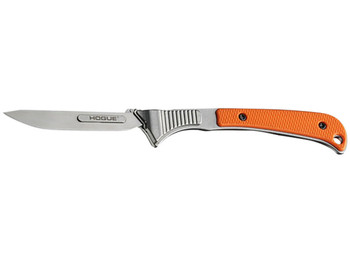 Hogue 35874 Expel 2.050" Fixed High Carbon Steel Blade, Orange G10 Scales/SS Handle, Includes 3 #60 & 2 #70 blades