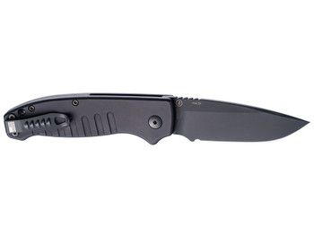 Hogue 64130 Ballista I Automatic 3.50" Folding Drop Point Black Cerakote 154CM SS Blade, Matte Black Aluminum Handle