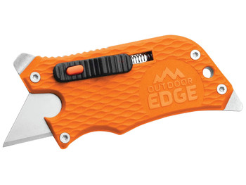 Outdoor Edge SWB10C SlideWinder 3.50" Long, Plain Utility Blade, Orange GNR/SS Handle, Screwdriver, Bottle Opener