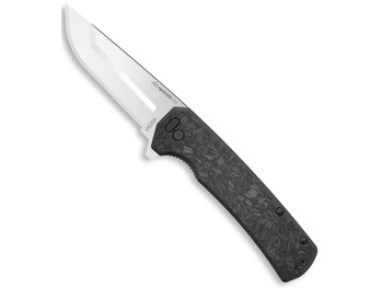 Outdoor Edge VX530A Razor VX5 EDC 3" Folding Plain Satin 420J2 SS Blade, Black Carbon Fiber/G10 Handle