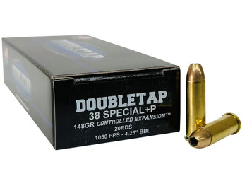 DoubleTap Ammunition 38SP148CE 38Special 148gr Controlled Expansion JHP 20 Per Box/50 Case