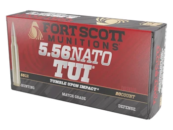 Fort Scott Munitions 556055SCV Tumble Upon Impact (TUI) 5.56x45mmNATO 55gr Solid Copper Spun 20 Per Box/25 Case