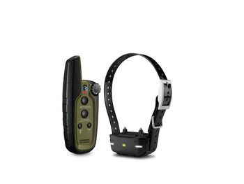 Garmin 0100120500 Sport Pro System Bundle Handheld Green w/BarkLimiter, LED Beacon Lights, 1-Hand Operation, Water-Resistant Rechargeable Li-ion; Collar Up to 3 Dogs .75 Mile Range