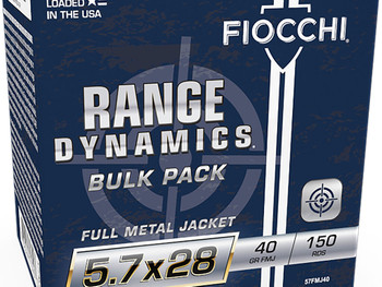 Fiocchi 57FMJ40 Range Dynamics 5.7x28mm 40gr Full Metal Jacket 150 Per Box/3 Case *Bulk