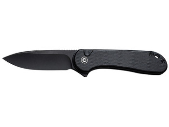 Civivi Knives C18062P-1 Elementum II EDC 2.96" Folding Drop Point Plain Black Stonewashed Nitro-V Steel Blade, Black Textured G10 Handle