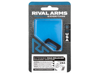 Rival Arms RA72G004A Magazine Release Extended Black Anodized Aluminum for Glock 43X, 48