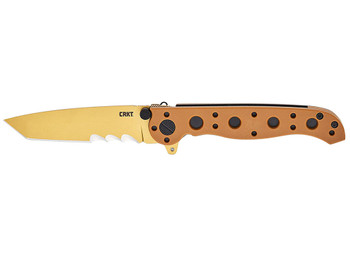 CRKT M16-10DZ M16-10DZ EDC 3.03" Folding Part Serrated Desert Tan D2 Steel Blade, Desert Tan GRN Handle