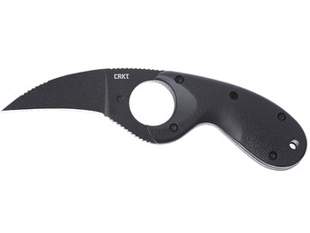 CRKT 2516K Bear Claw 2.39" Fixed Hawkbill Plain Black Powder Coated AUS-8A SS Blade, Black Textured GRN Handle