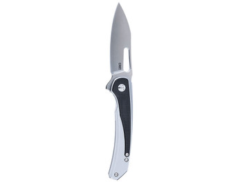 CRKT 6075 Padawan 3.01" Folding Wharncliffe Plain Brushed Satin 14C28N Steel Blade, SS w/G10 Black Overlays Handle