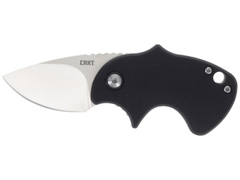 CRKT 7930 Orca Compact 1.79" Folding Plain Satin D2 Steel Blade, Black GRN Handle