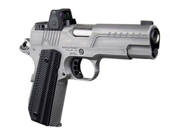 Ed Brown FX2SS FX2 45 ACP 7+1 4.25" Recessed Crown Barrel, Stainless Steel Engraved American Flag/Serrated Slide, Stainless Steel Frame, Trijicon RMRcc 3.25 MOA Sight