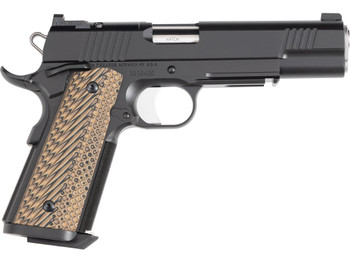 Dan Wesson 01794 Specialist Full Size Frame 10mm Auto 8+1 5" Stainless Match Grade Barrel, Black Duty Optics Ready/Serrated Steel Slide, Black Duty Steel Frame w/Picatinny Rail, Black/Brown G10 Grip