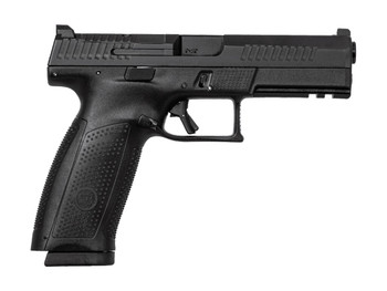 CZ-USA 91550 P-10 F 9mm Luger 19+1 5.10" Black Steel Barrel, Black Nitride Optic Ready/Serrated Steel Slide, Black Polymer Frame w/Picatinny Rail, Ambidextrous