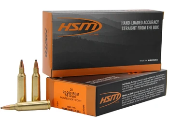 HSM 222504N Varmint 22-250 Rem 55 gr Soft Point 20 Per Box/ 25 Case