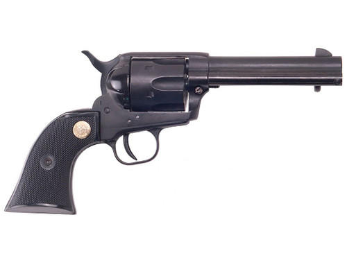 Cimarron ASPLINK1 Plinkerton 22 LR 6 Shot 4.75" Matte Black Steel Barrel, Frame & Cylinder, Black Checkered Plastic w/Medallion Grip, Exposed Hammer